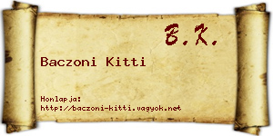 Baczoni Kitti névjegykártya