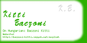 kitti baczoni business card